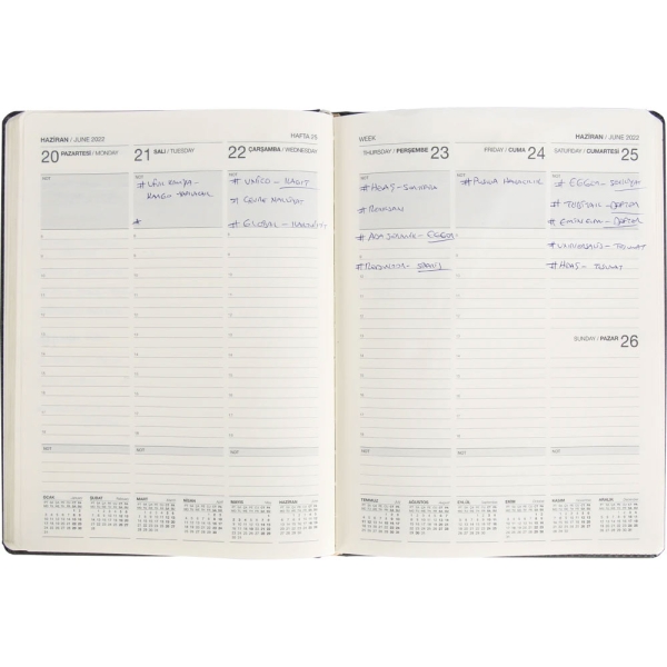 Dikişli Haftalık Ajanda (20 x 28 cm)