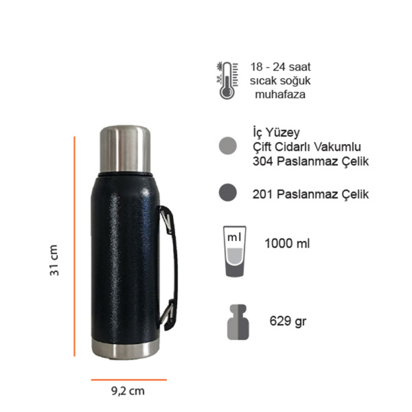Termos 1000 Ml (24 Saat Isı Koruma)